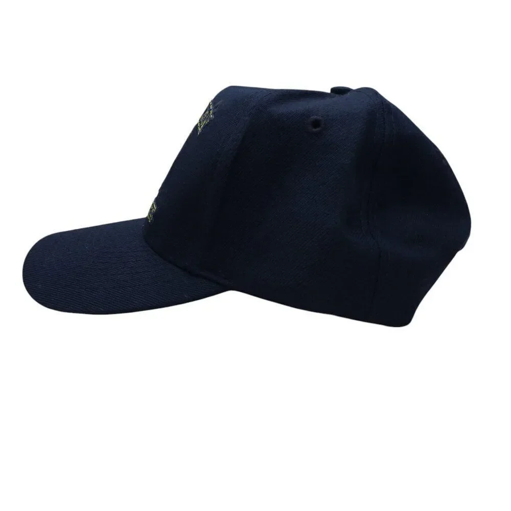 Vintage Nissin Hawaiian Firefighter Navy Blue Snapback Hat Adjustable Cap